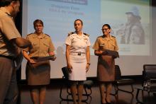  •	Teniente Coronel Celeste Güell, de la Dirección Nacional de Sanidad de las Fuerzas Armadas •	Suboficial Mayor Lorena Menyou, de la Escuela Nacional de Operaciones de Paz del Uruguay •	Alférez de Navío Camila Villagrán, de la Armada Nacional Uruguay